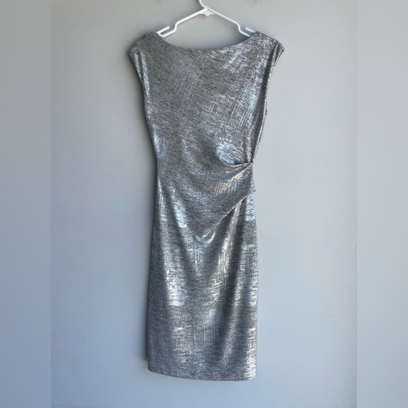 Vince Camuto silver metallic cowl neck dress - Picture 4 of 8